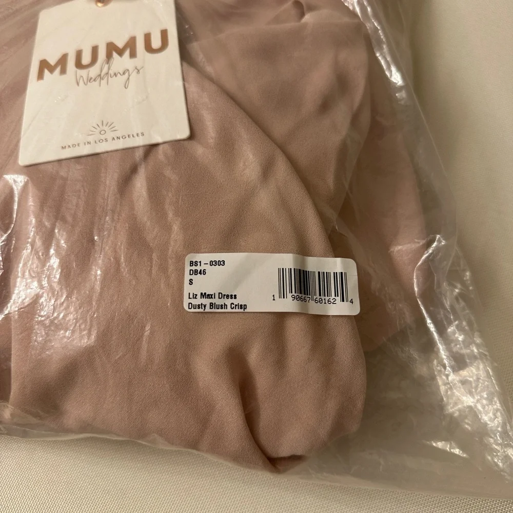 Show Me Your Mumu Liz Maxi Bridesmaid Dress Dusty Blush Crisp - Picture 7 of 7